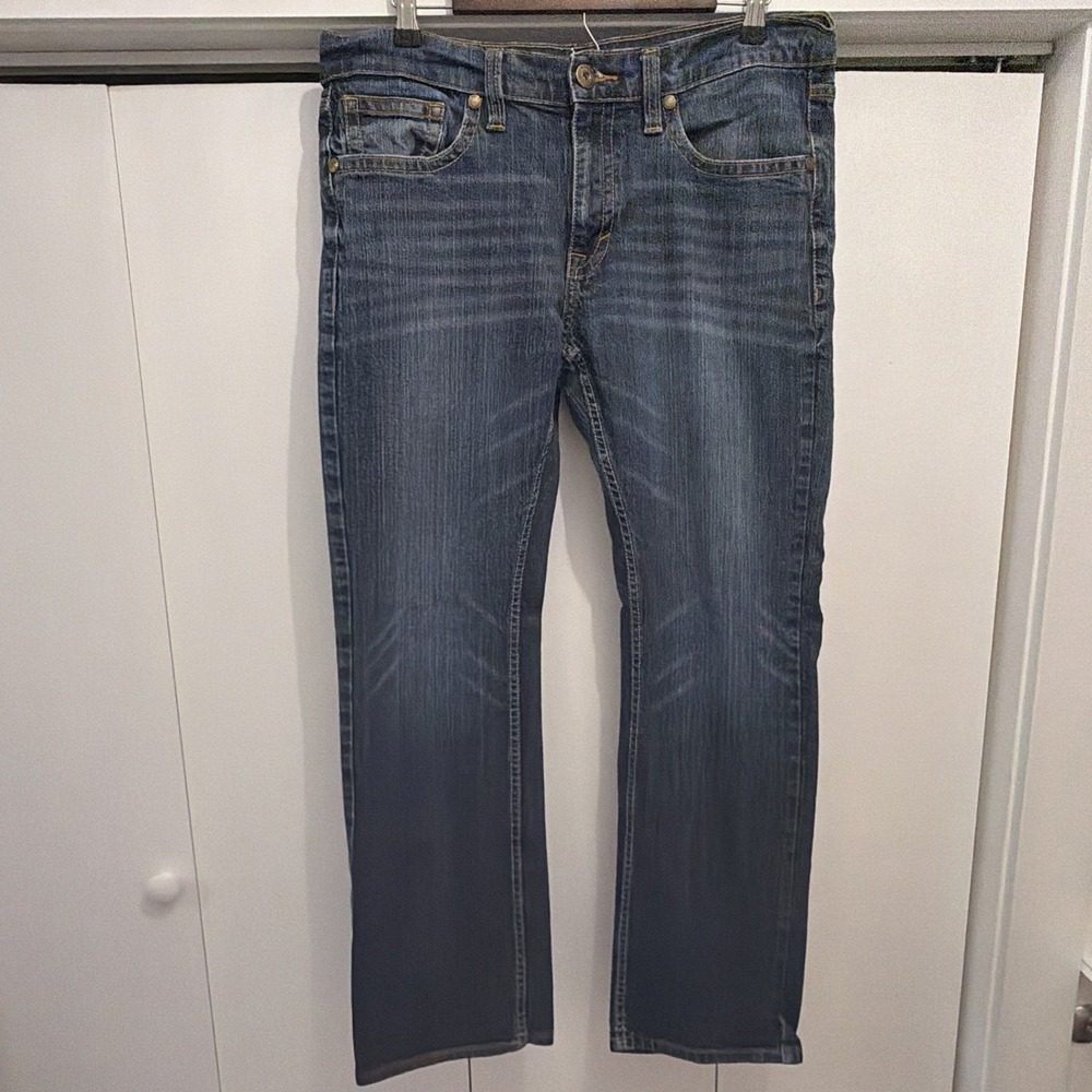 Cody James Jackson Slim Straight Jeans Men's 34x31 Whiskered Stretch Cowboy